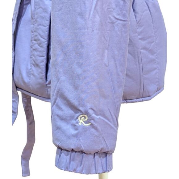VTG Robbe Skiwear USA Ladies S Ski & Snow Jacket Purple Tie Waist Ruffle Trim - Picture 9 of 12